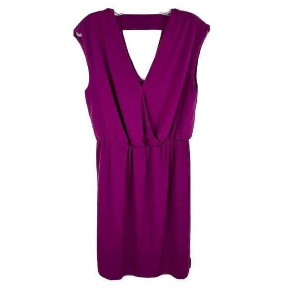 1.STATE Cinched Waist V Neck Dress Women’s Size Medium Purple NWOT - Picture 3 of 13